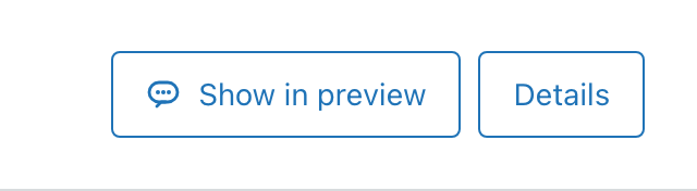 The top of a conversation in the conversation logs, with the extension's button Show in preview just before the Details button. Both are buttons with a blue outline.